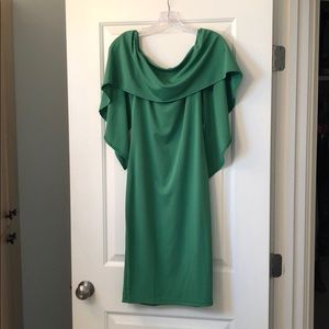 Green cape dress
